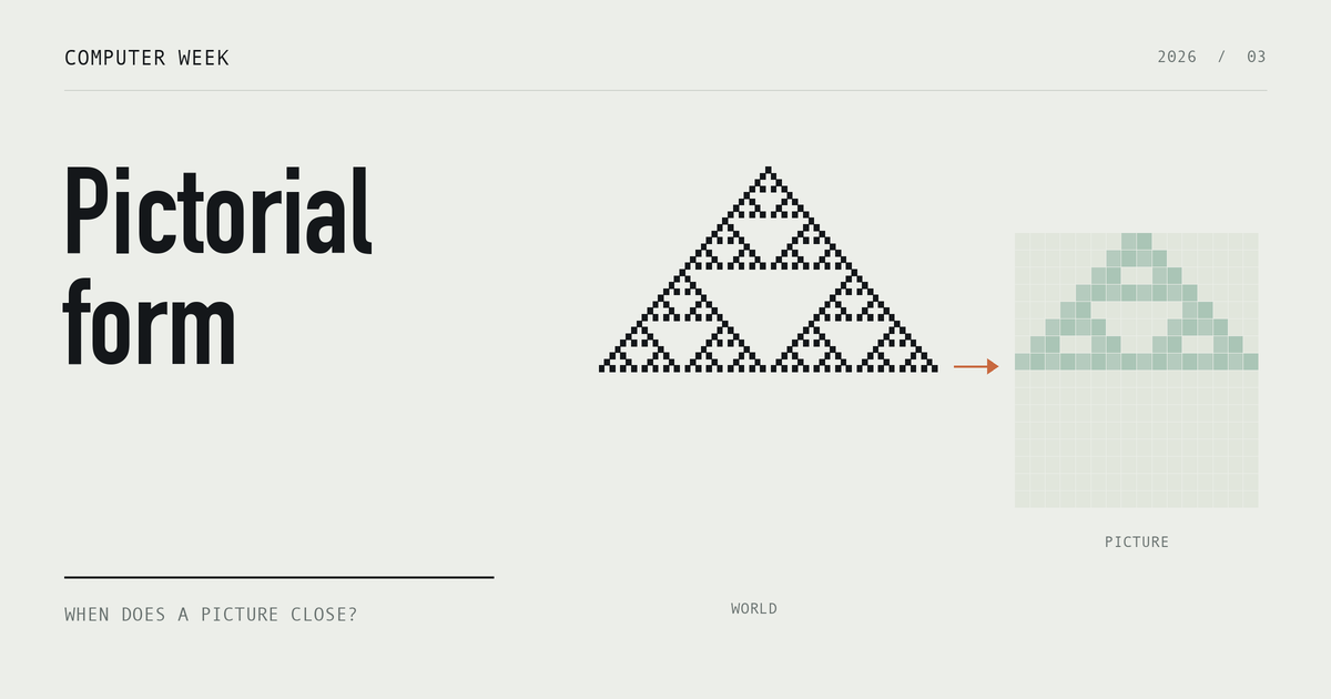 A fine cellular pattern is projected into a smaller coarse grid, showing which distinctions a picture retains.