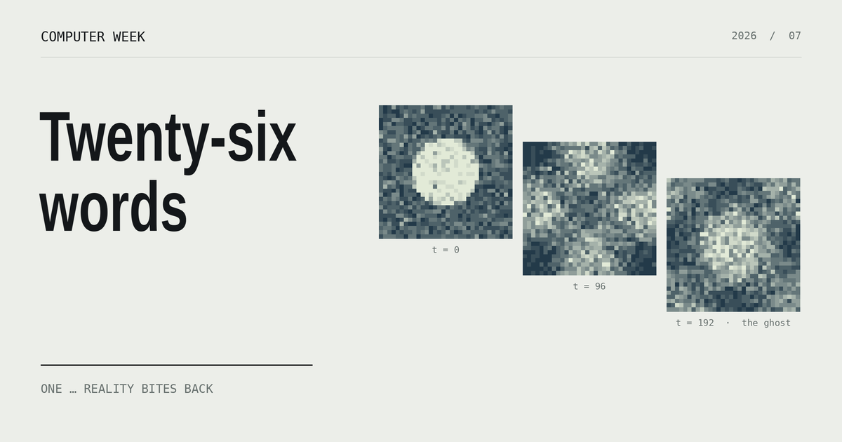 A dense disk of particles dissolves into diagonal bands and stands again as a ghost of itself 192 steps later.